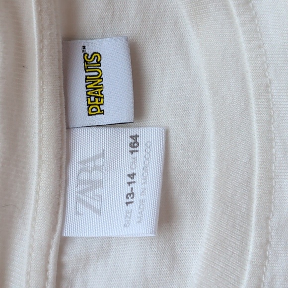 Zara Snoopy & Friends White T-Shirt - Picture 6 of 7